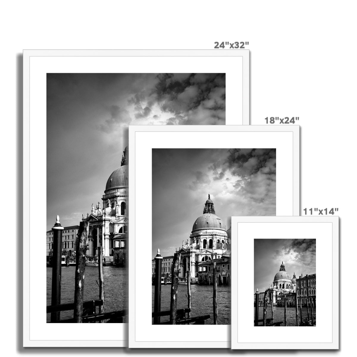 Venice Basilica B&W Framed & Mounted Print
