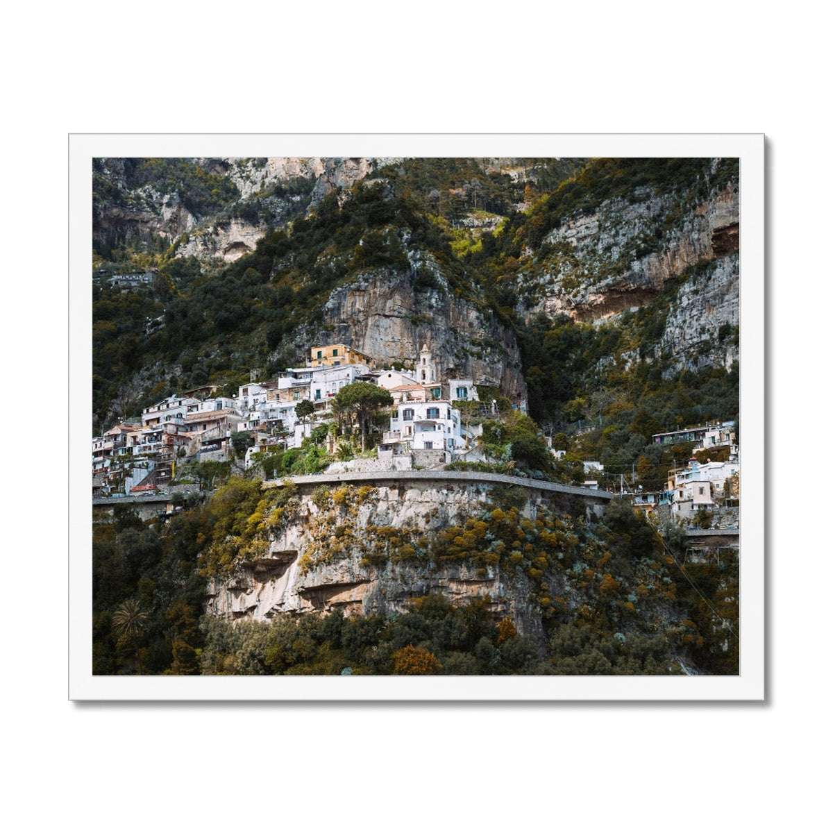 Positano Cliffs Framed Print