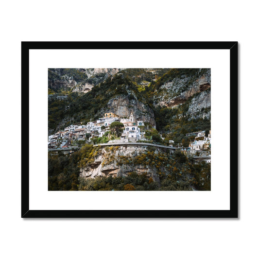 Positano Cliffs Framed & Mounted Print