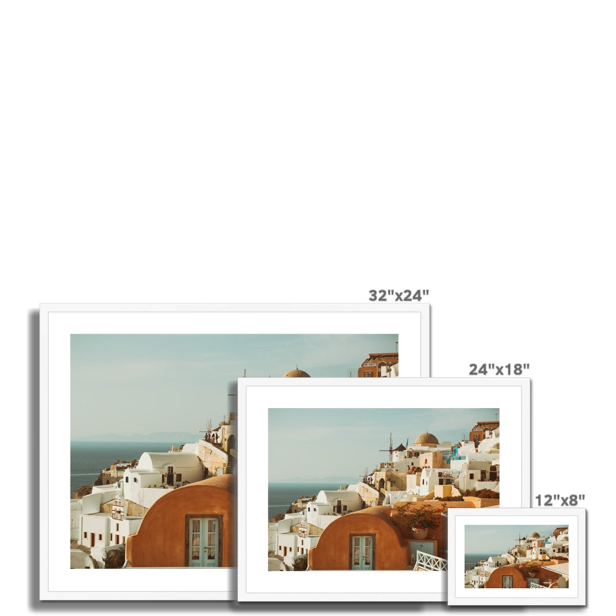 Santorini Architecture Framed & Mounted Print