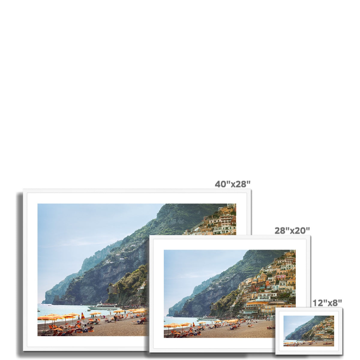 Positano Beach Framed & Mounted Print
