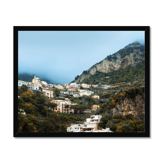 Positano Clouds Framed Print
