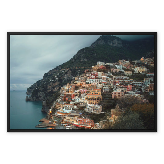 Positano Dusk Framed Canvas