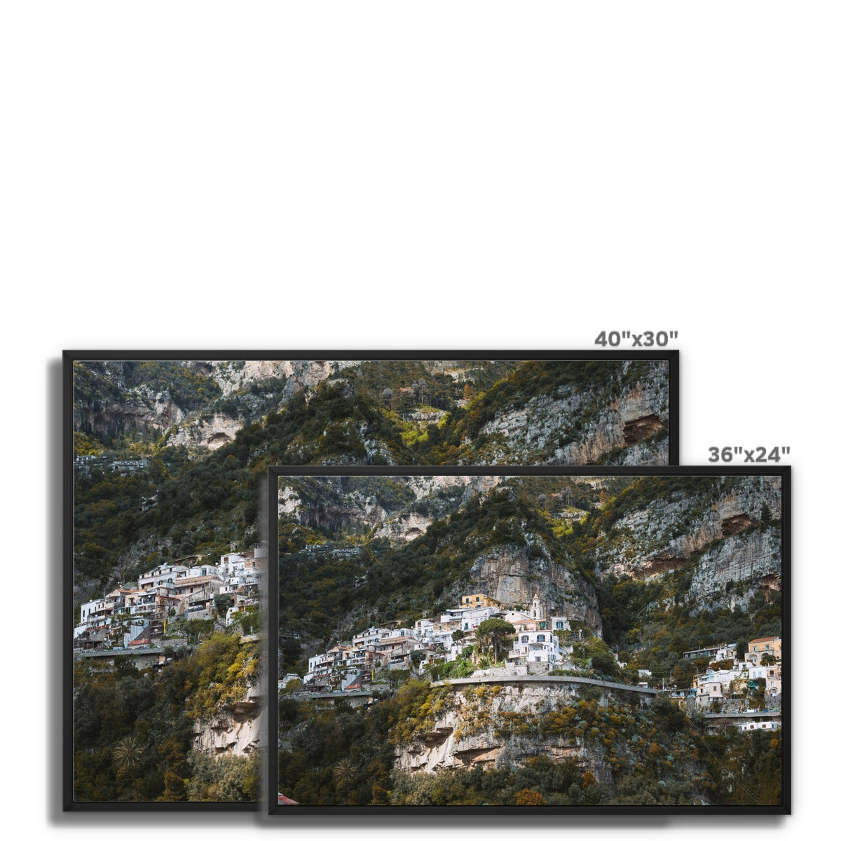 Positano Cliffs Framed Canvas