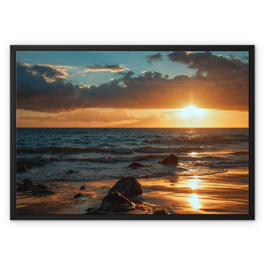 Maui Sunset Framed Canvas