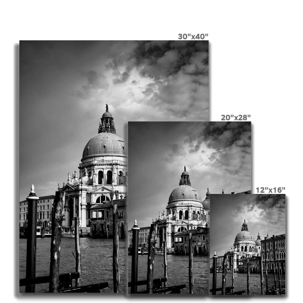 Venice Basilica B&W Canvas