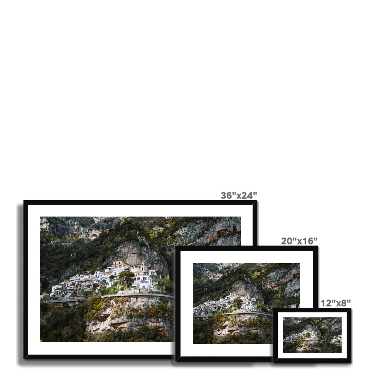 Positano Cliffs Framed & Mounted Print