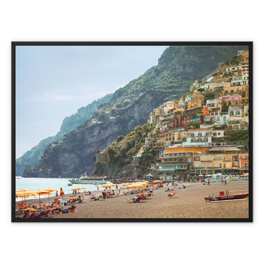 Positano Beach Framed Canvas