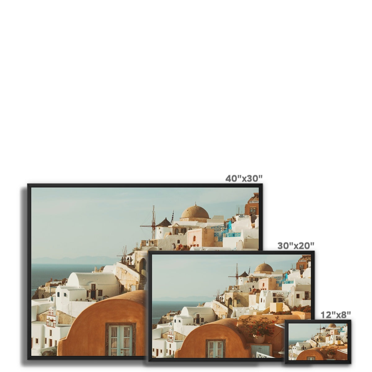 Santorini Architecture Framed Canvas