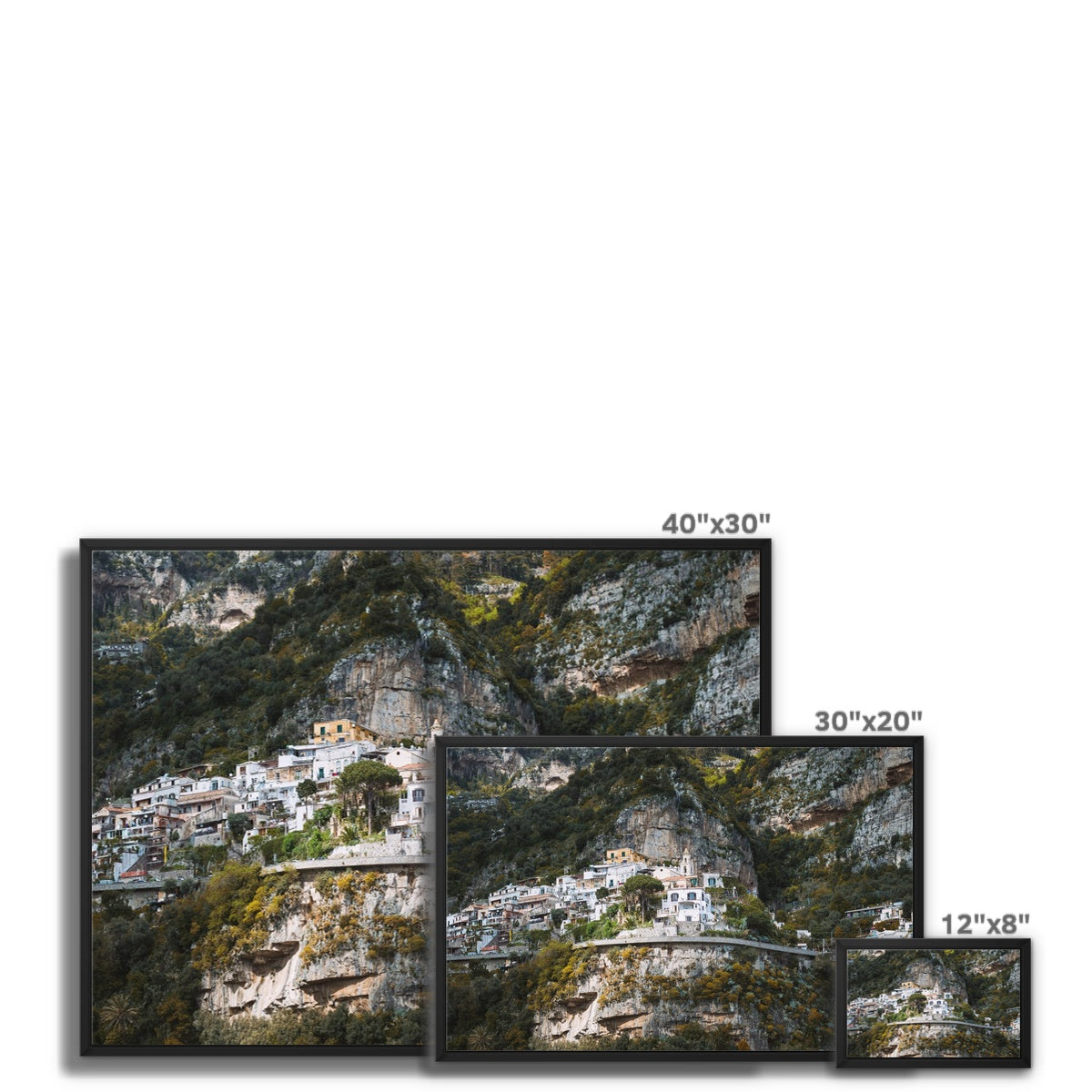 Positano Cliffs Framed Canvas