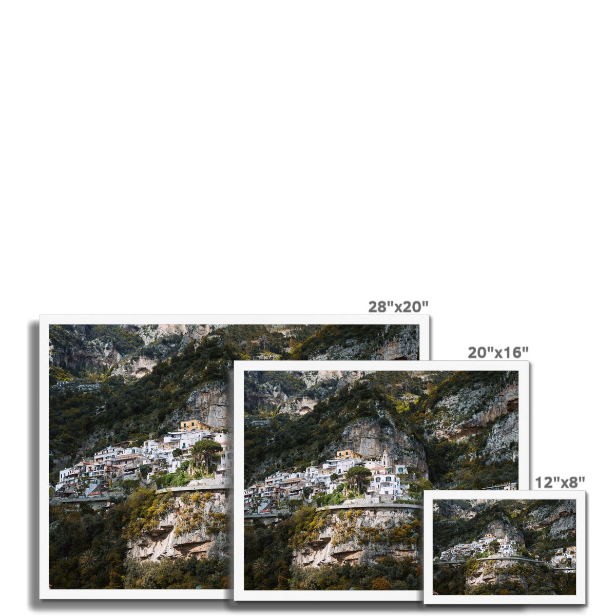 Positano Cliffs Framed Print