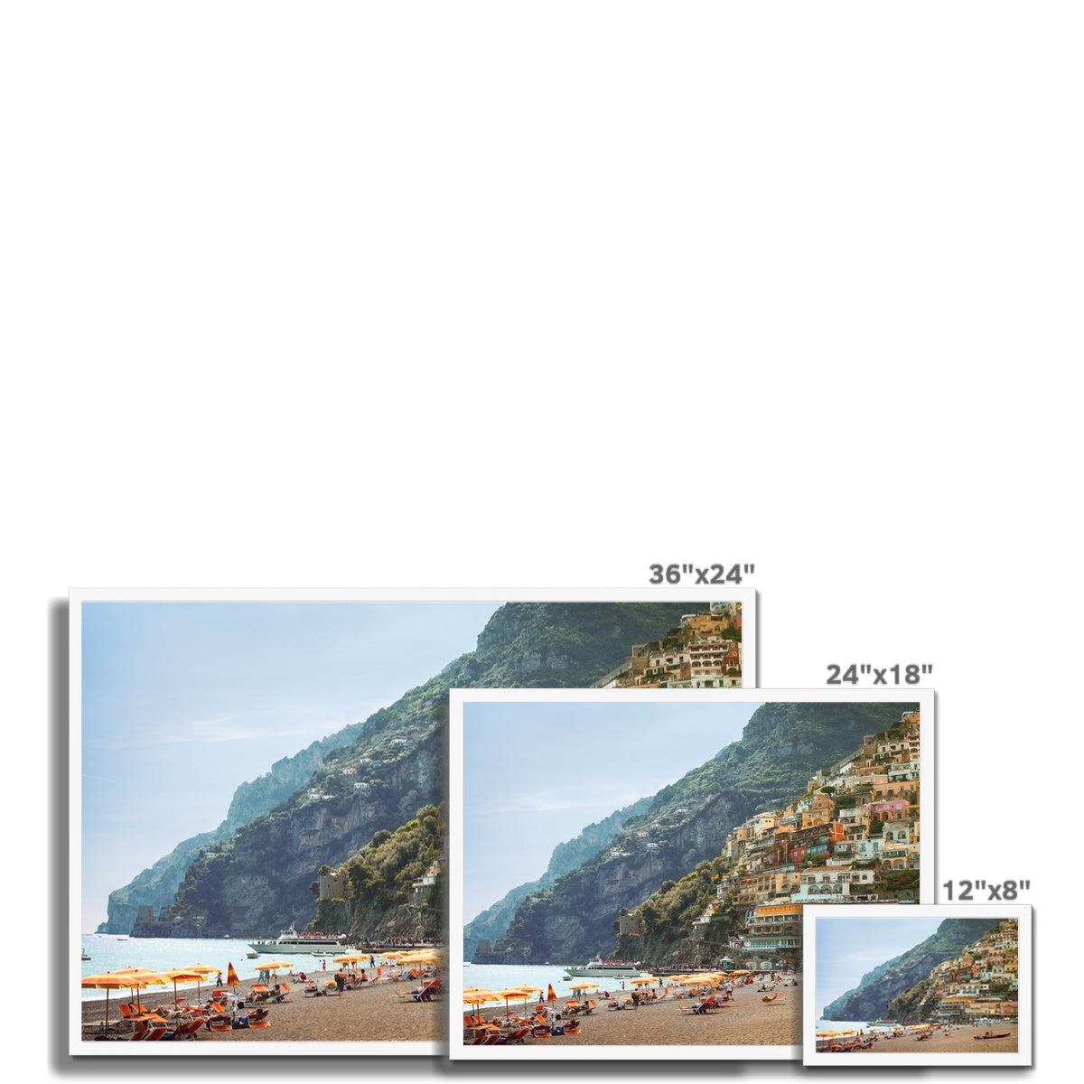Positano Beach Framed Print