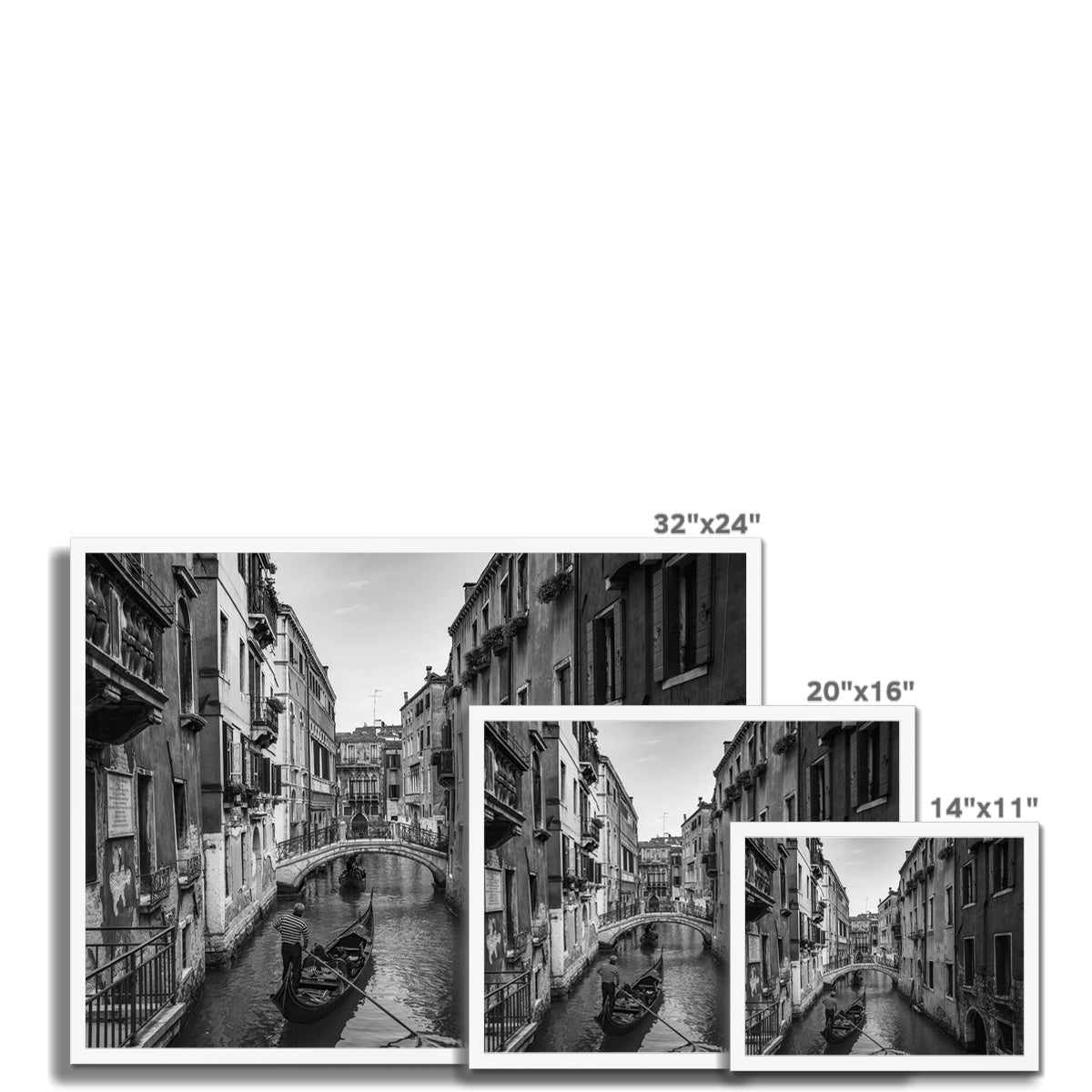 Venice Canals B&W Framed Print
