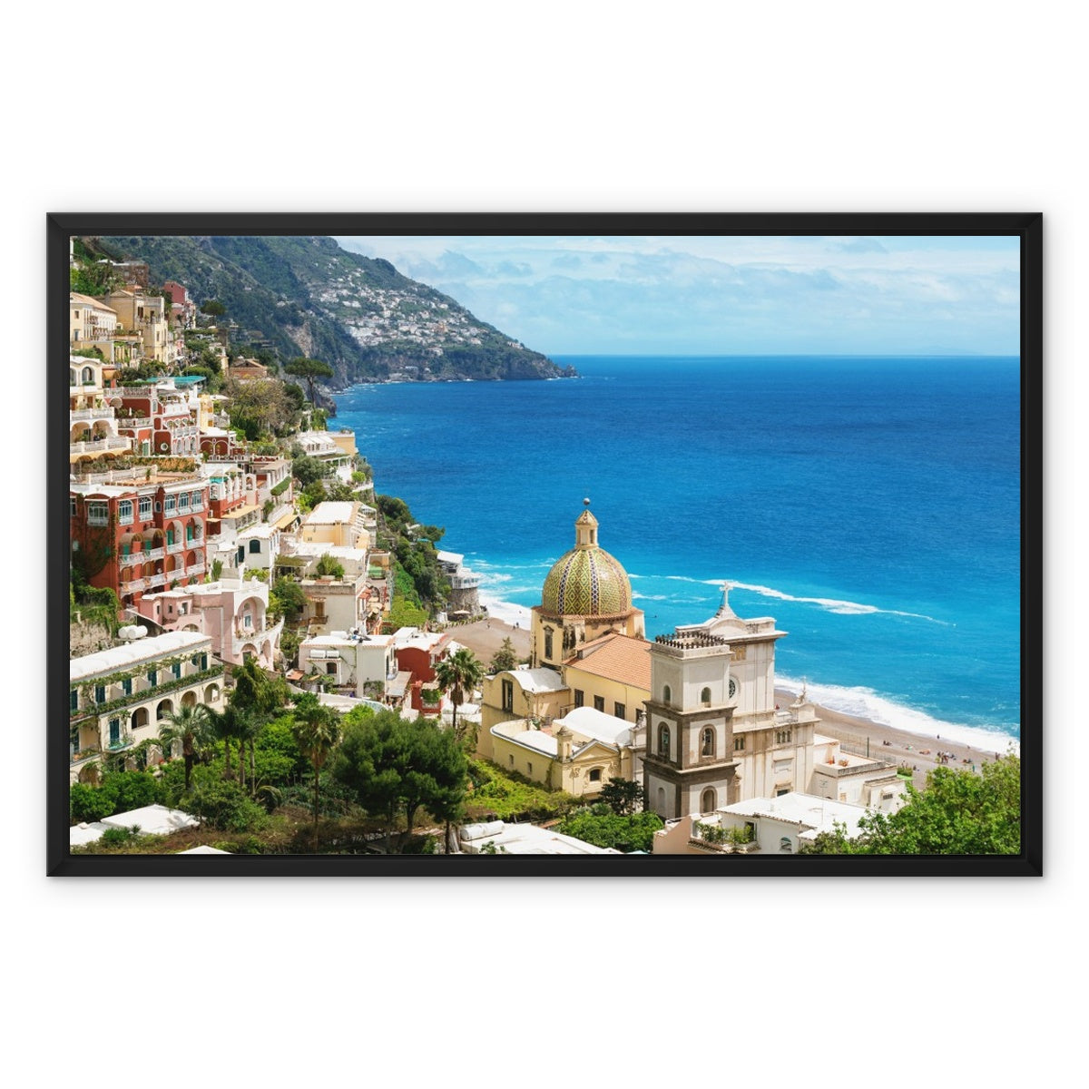 Positano Church Framed Canvas
