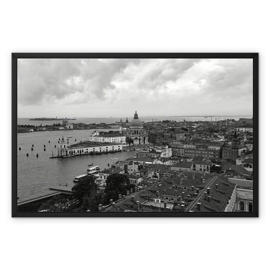 Venice Views B&W Framed Canvas