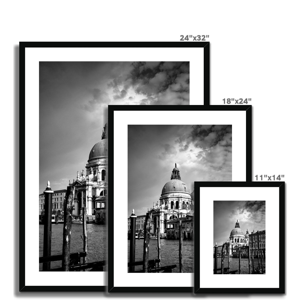 Venice Basilica B&W Framed & Mounted Print