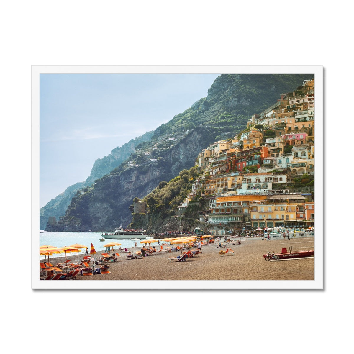 Positano Beach Framed Print