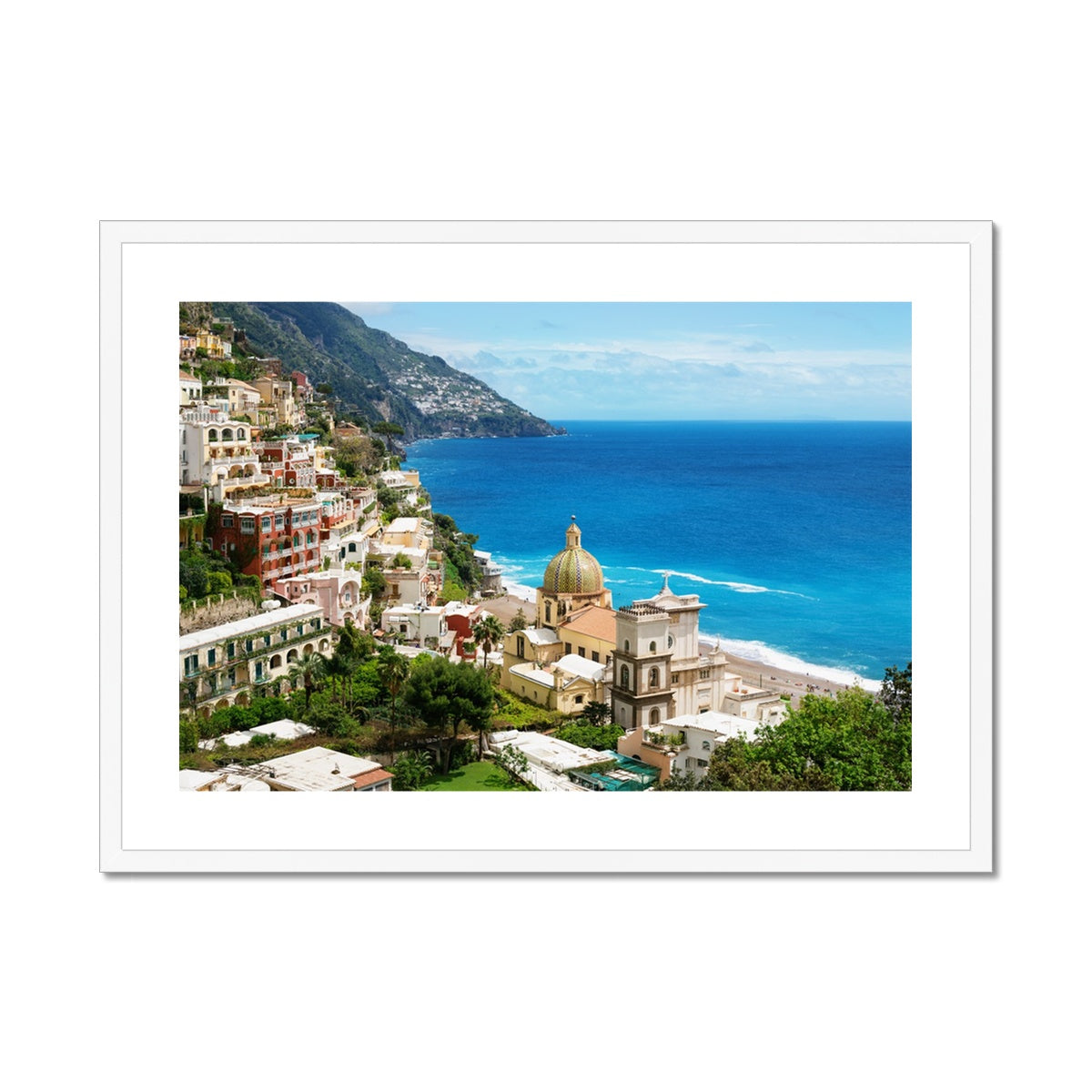 Positano Church Framed & Mounted Print