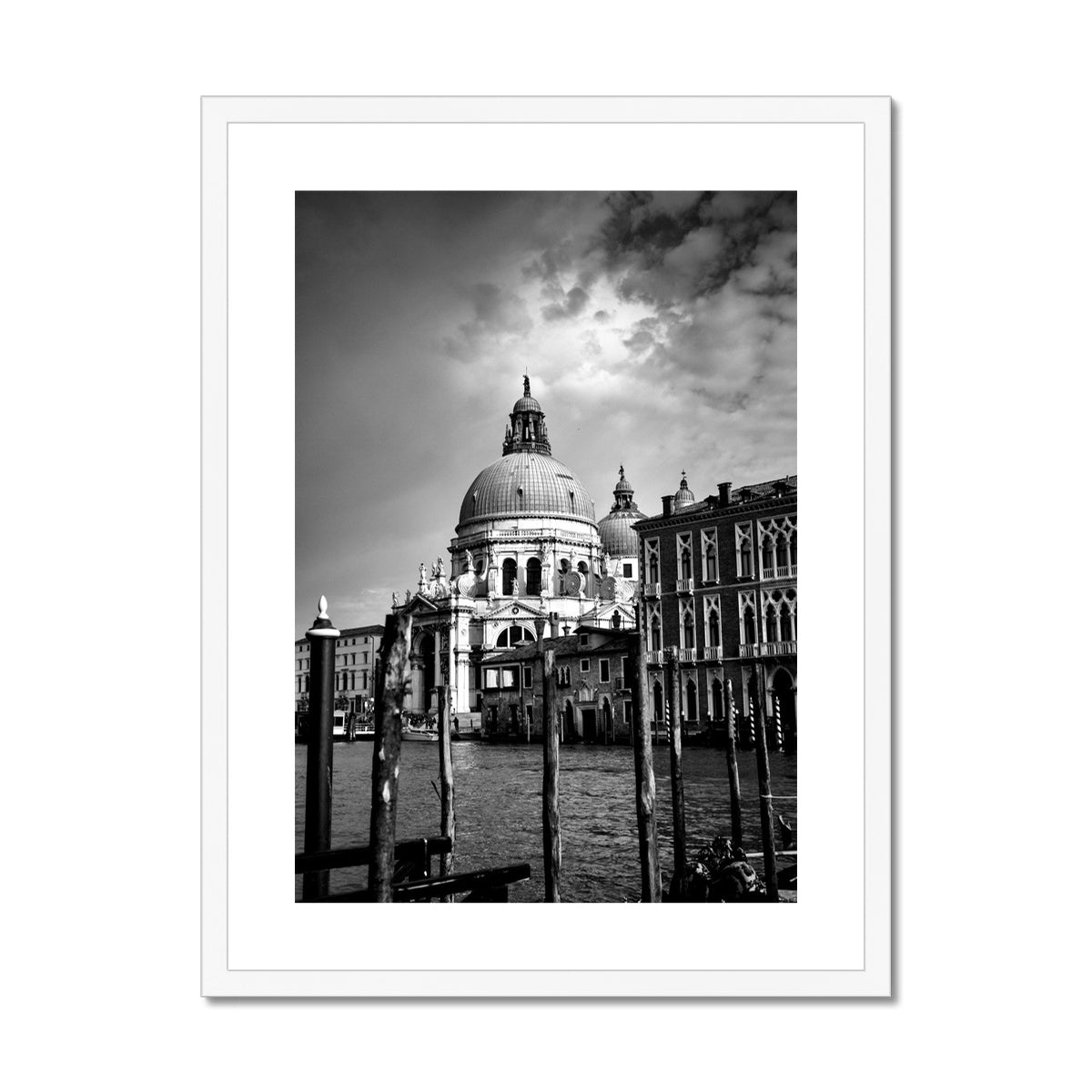 Venice Basilica B&W Framed & Mounted Print