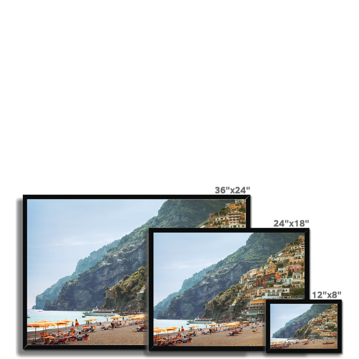 Positano Beach Framed Print