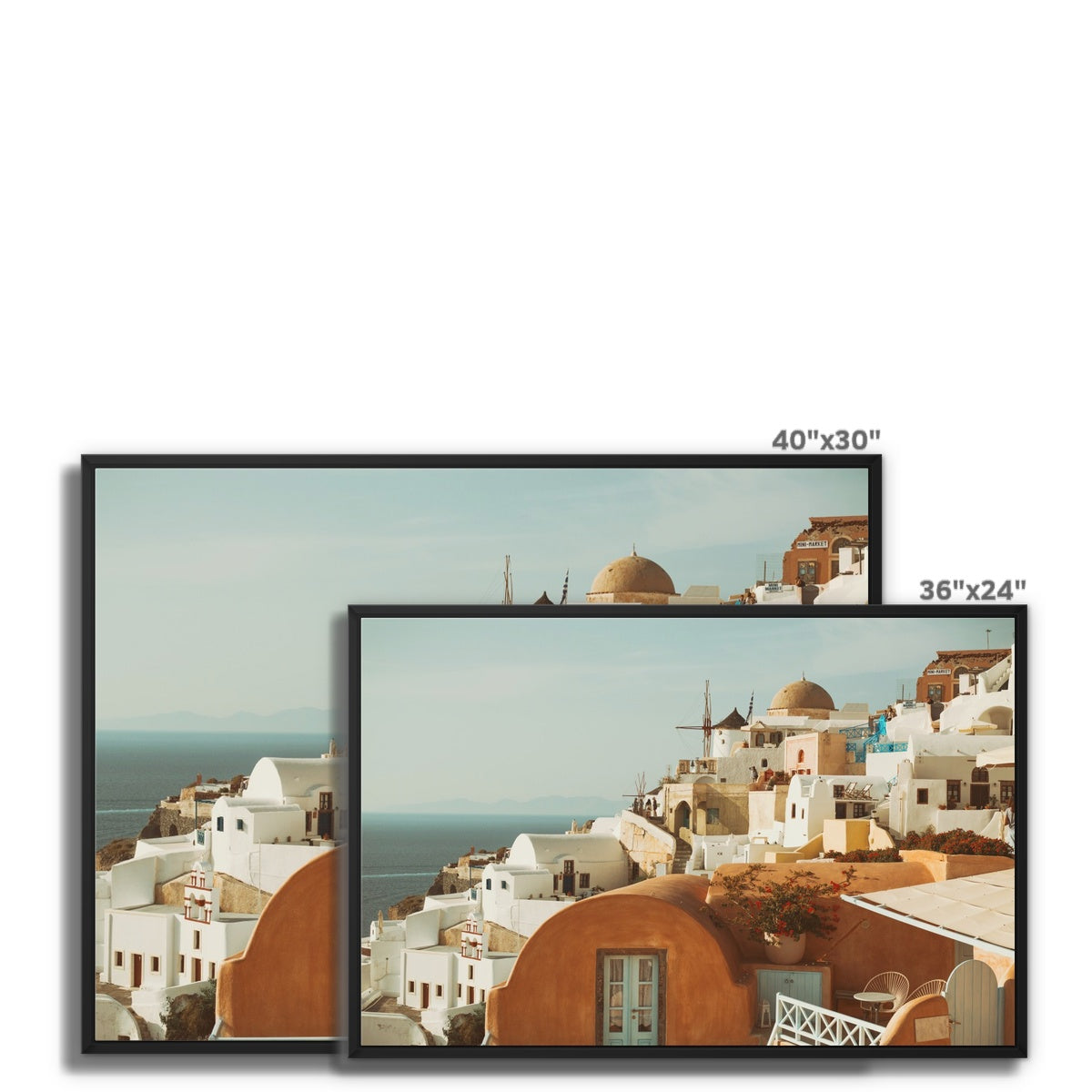 Santorini Architecture Framed Canvas