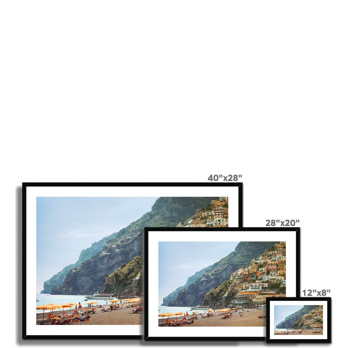 Positano Beach Framed & Mounted Print