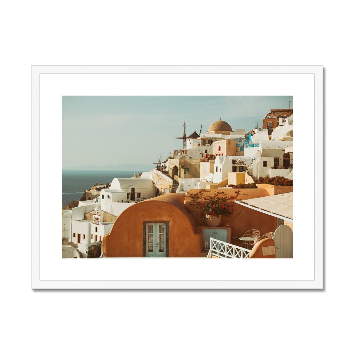 Santorini Architecture Framed & Mounted Print