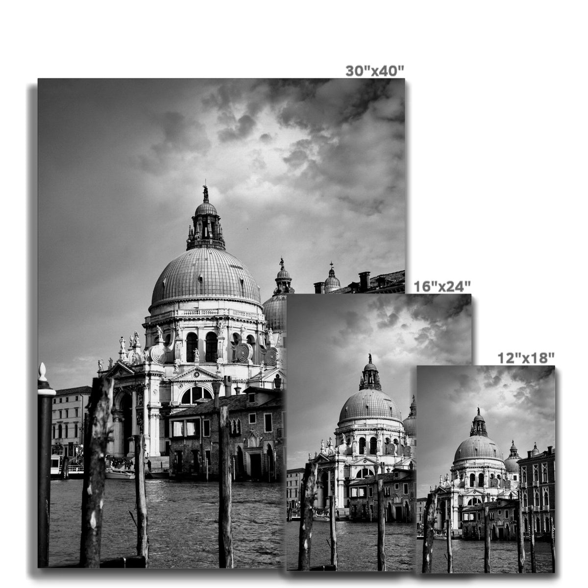 Venice Basilica B&W Canvas