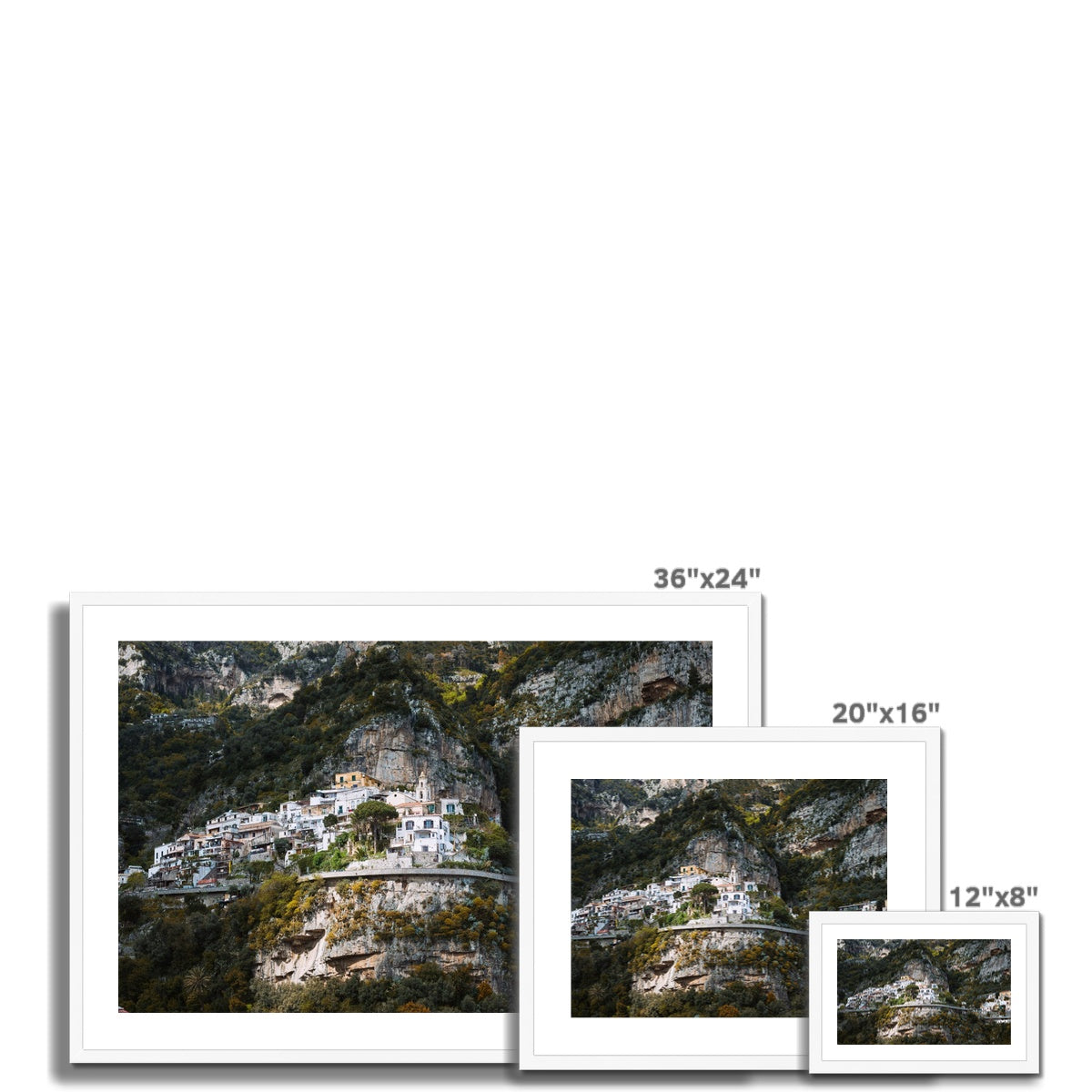 Positano Cliffs Framed & Mounted Print