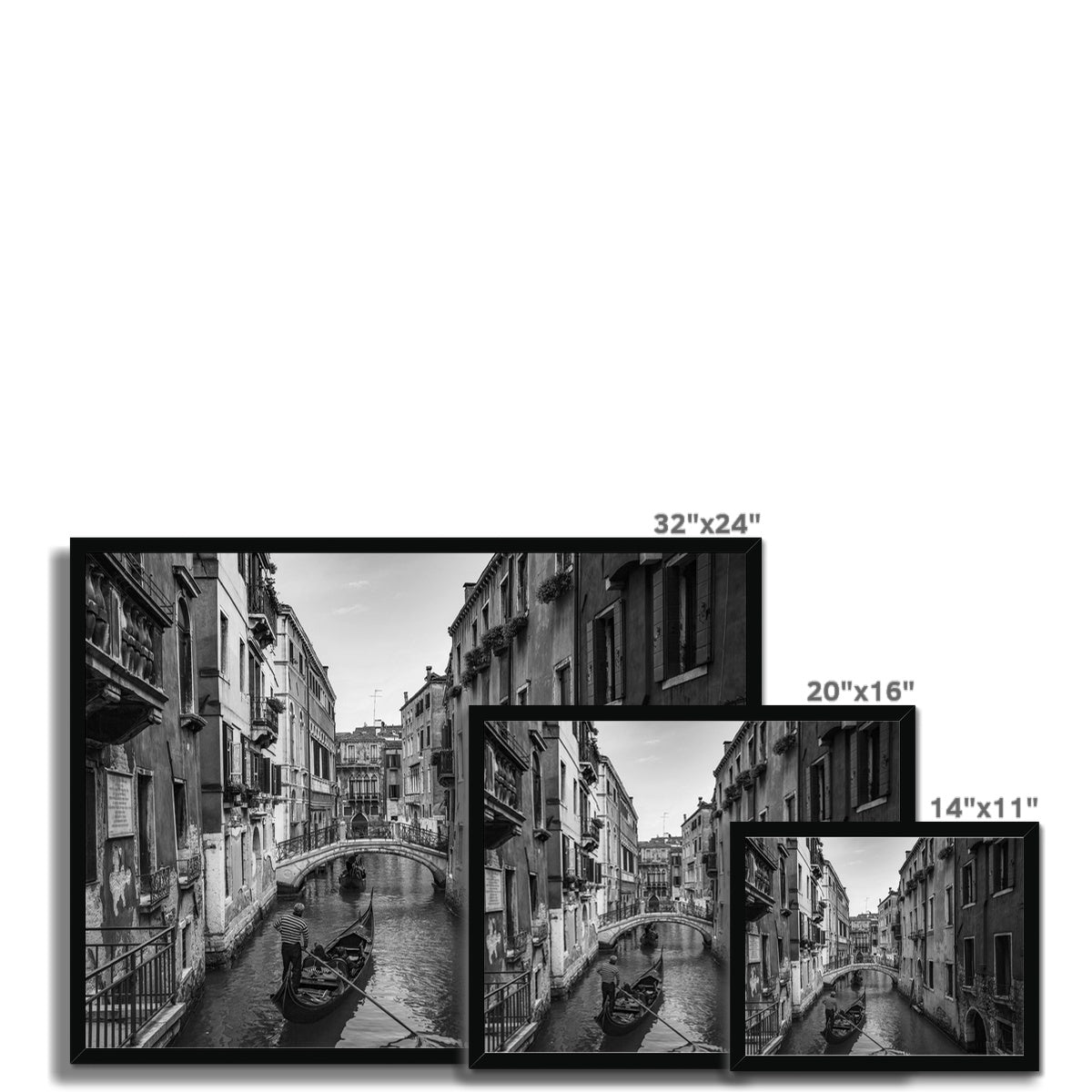 Venice Canals B&W Framed Print