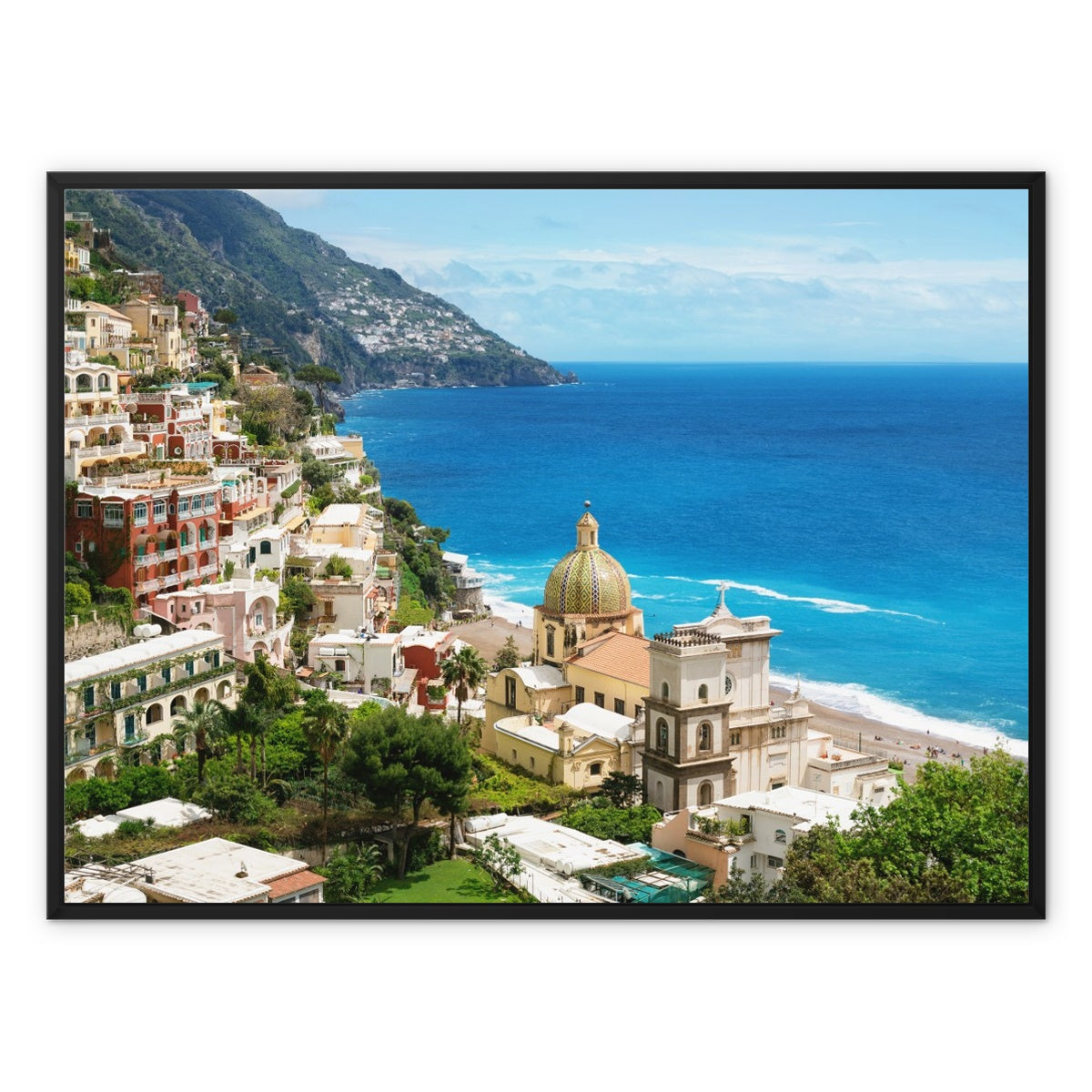 Positano Church Framed Canvas