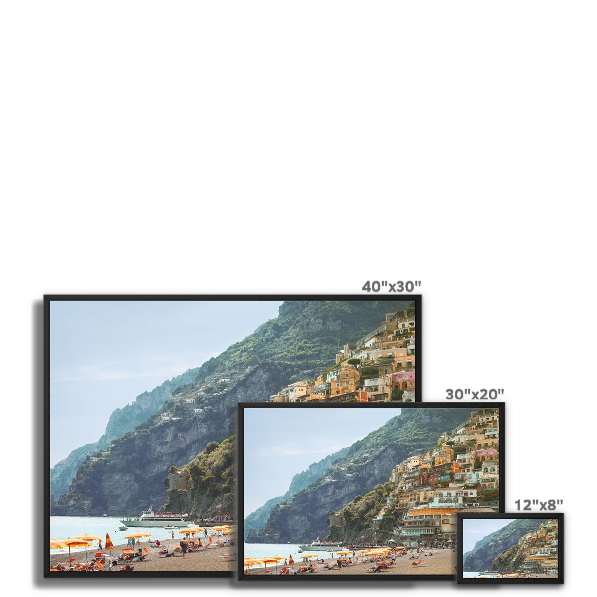 Positano Beach Framed Canvas