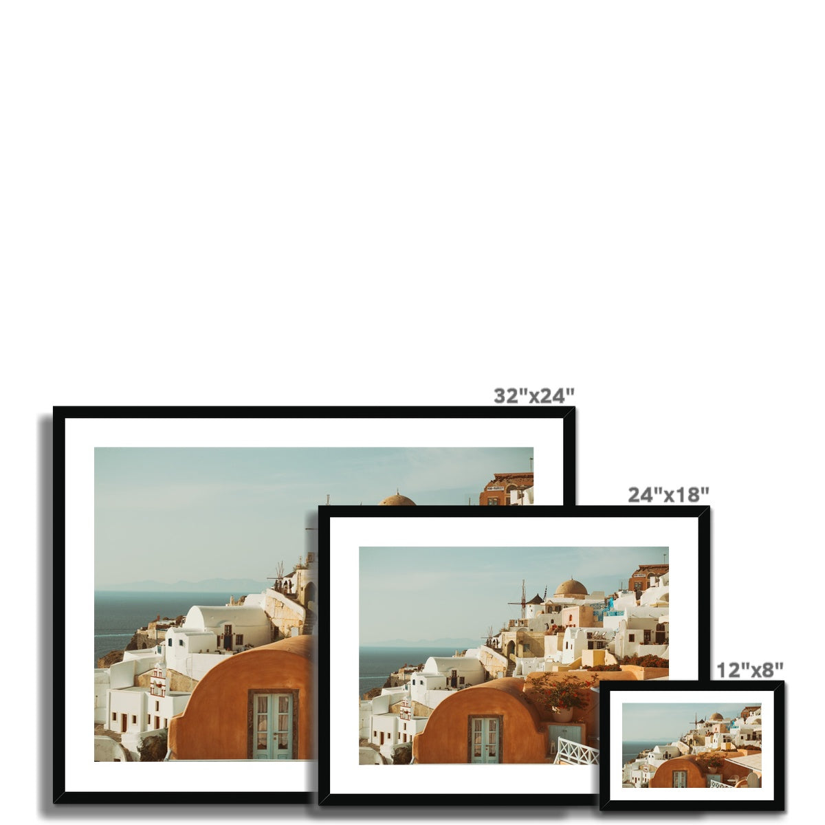 Santorini Architecture Framed & Mounted Print