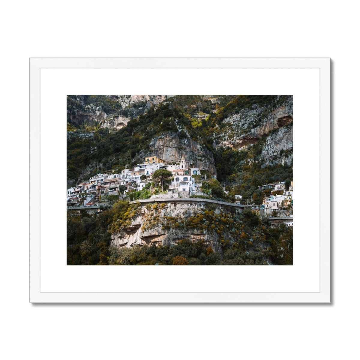 Positano Cliffs Framed & Mounted Print
