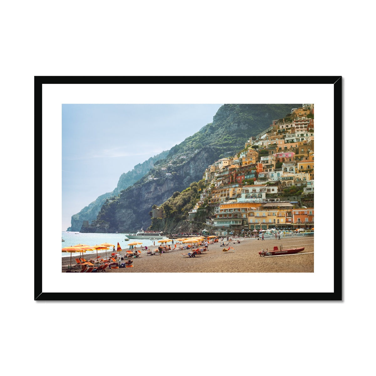 Positano Beach Framed & Mounted Print