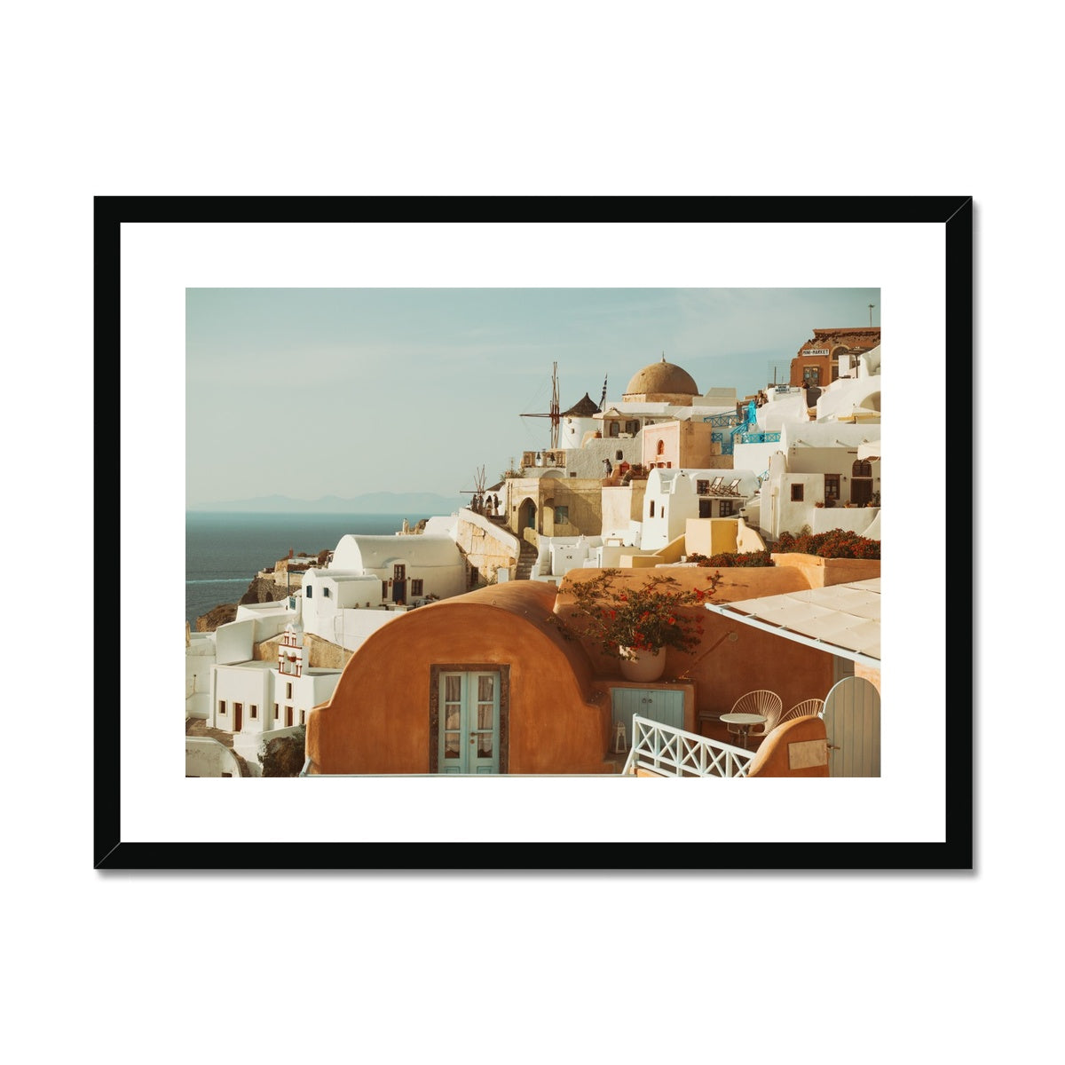 Santorini Architecture Framed & Mounted Print