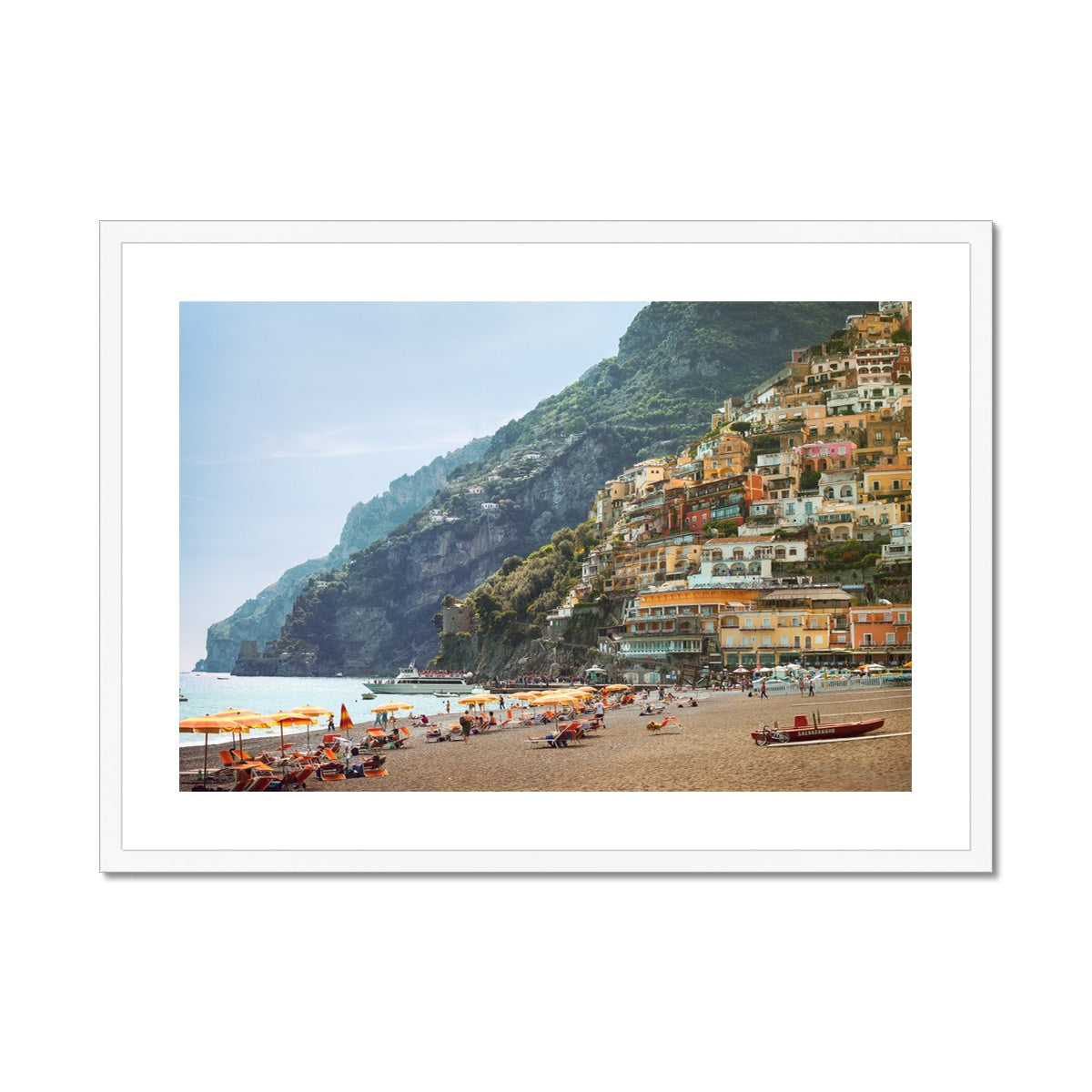 Positano Beach Framed & Mounted Print