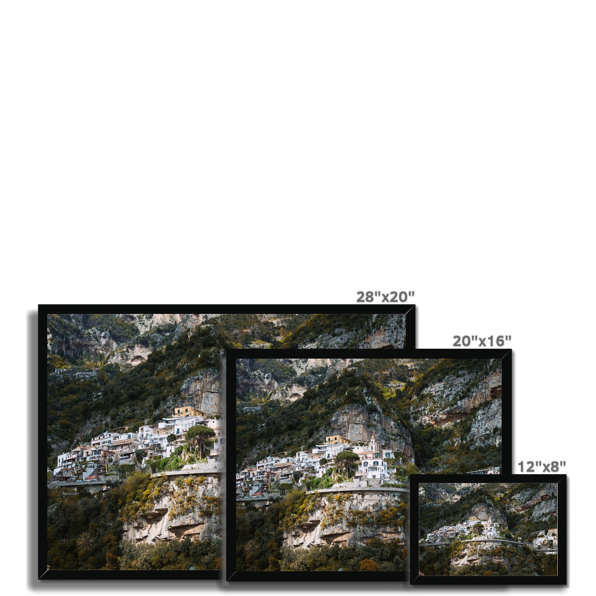 Positano Cliffs Framed Print