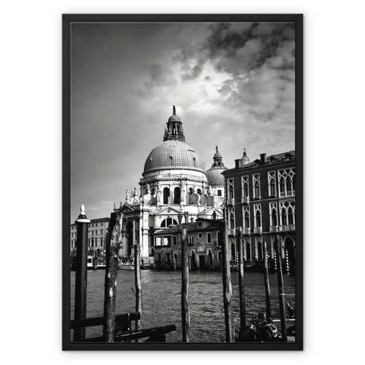 Venice Basilica B&W Framed Canvas