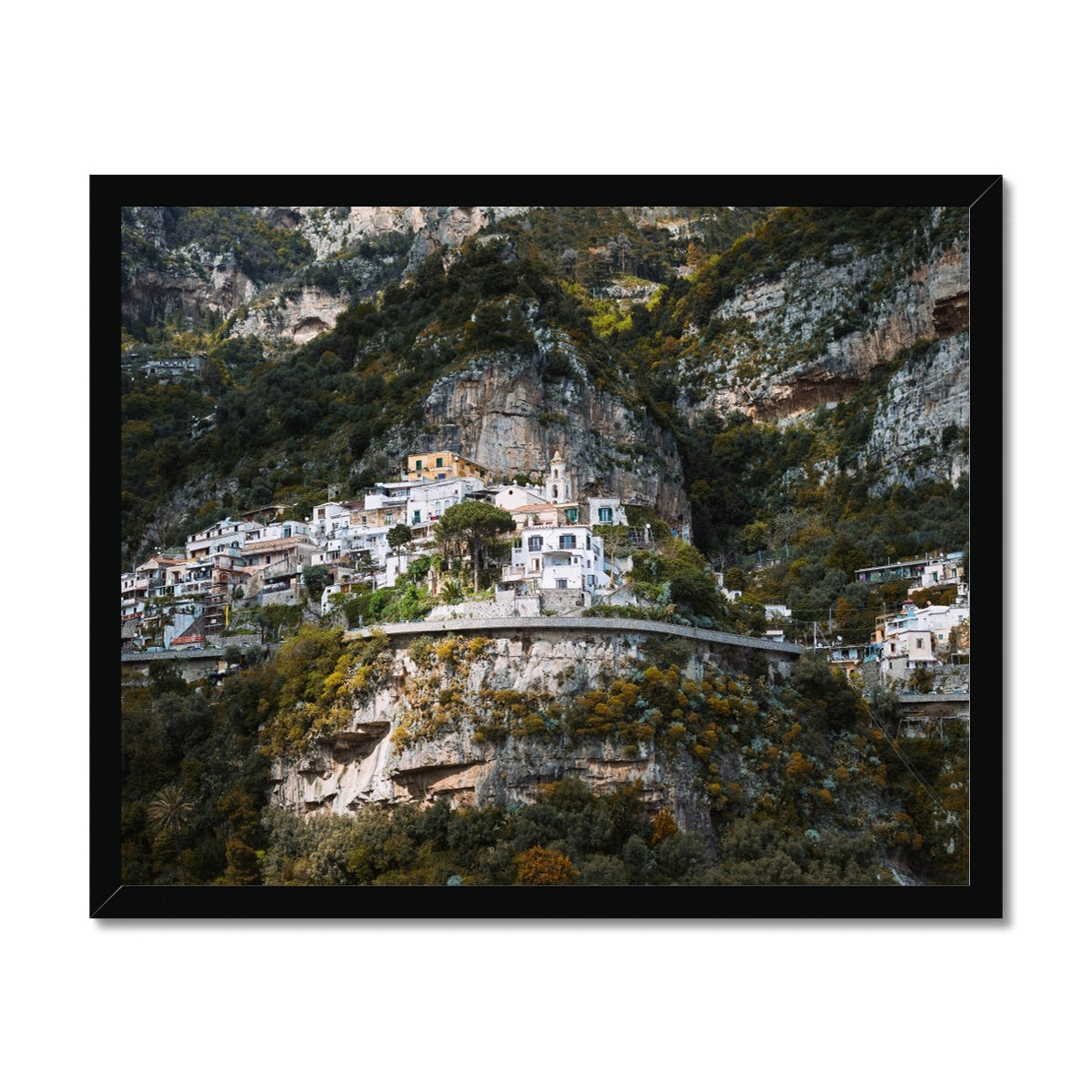 Positano Cliffs Framed Print