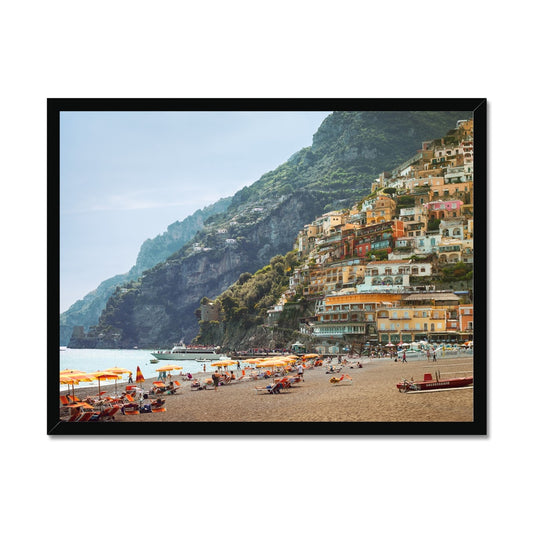 Positano Beach Framed Print