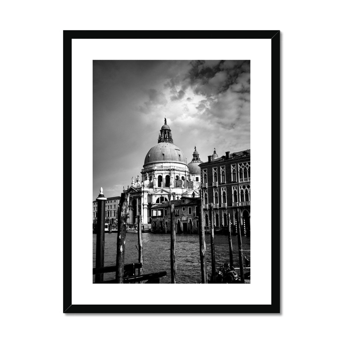 Venice Basilica B&W Framed & Mounted Print