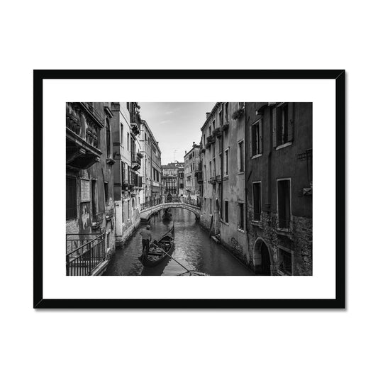 Venice Canals B&W Framed & Mounted Print