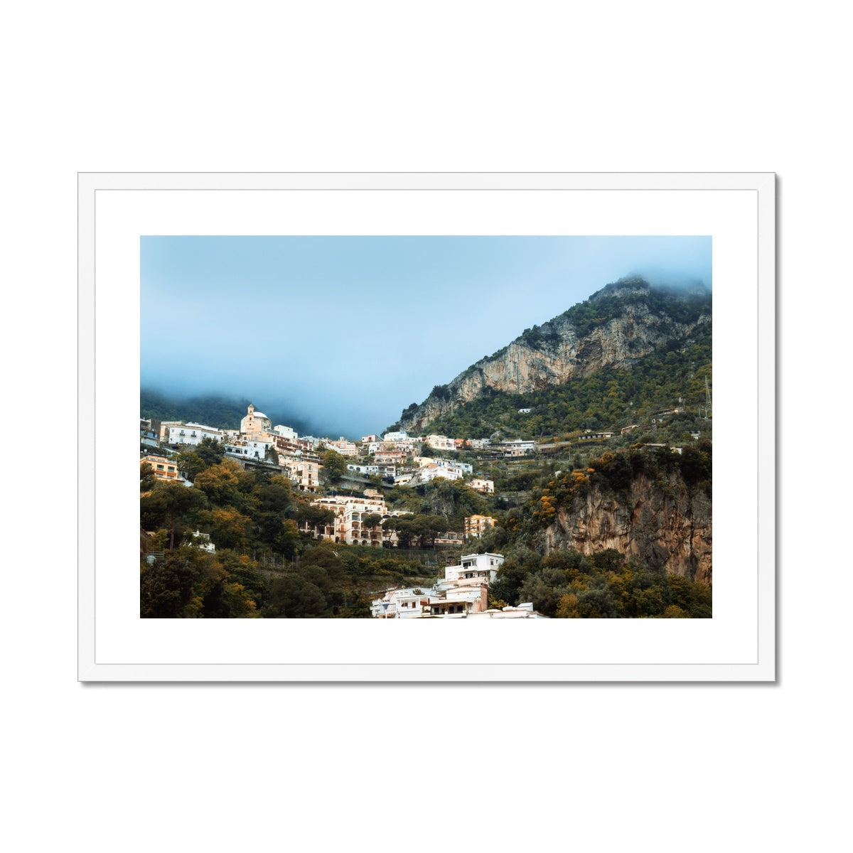 Positano Clouds Framed & Mounted Print